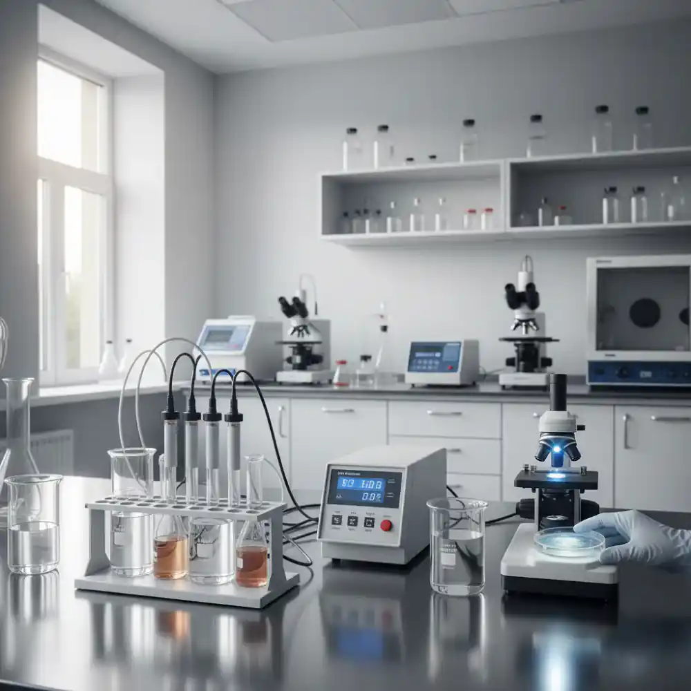 Veterinary lab equipment testing water